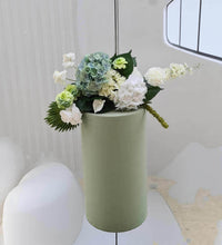 Load image into Gallery viewer, Sage green cylinder cake stand / plinth - 60cm - HIRE ONLY
