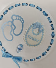 Load image into Gallery viewer, Baby shower – BABY BOY - blue welcome sign (easel, board &amp; balloons) - HIRE ONLY
