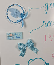 Load image into Gallery viewer, Baby shower – GENDER REVEAL – blue / pink welcome sign (easel, board &amp; balloons) - HIRE ONLY

