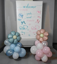 Load image into Gallery viewer, Baby shower – GENDER REVEAL – blue / pink welcome sign (easel, board &amp; balloons) - HIRE ONLY
