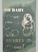 Load image into Gallery viewer, Baby shower – sage, green, neutral &amp; champagne gold welcome sign (easel, board &amp; balloons) - HIRE ONLY
