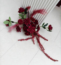 Load image into Gallery viewer, Burgundy / dark red hanging flowers SMALL – easel, welcome sign, arch, floor - HIRE ONLY

