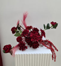 Load image into Gallery viewer, Burgundy / dark red hanging flowers SMALL – easel, welcome sign, arch, floor - HIRE ONLY
