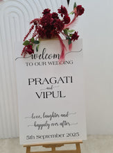 Load image into Gallery viewer, Burgundy / dark red hanging flowers SMALL – easel, welcome sign, arch, floor - HIRE ONLY

