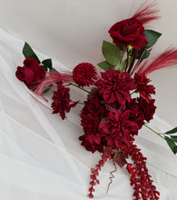 Load image into Gallery viewer, Burgundy / dark red hanging flowers SMALL – easel, welcome sign, arch, floor - HIRE ONLY
