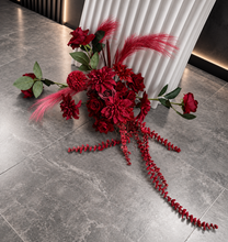 Load image into Gallery viewer, Burgundy / dark red hanging flowers SMALL – easel, welcome sign, arch, floor - HIRE ONLY
