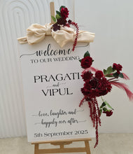 Load image into Gallery viewer, Burgundy / dark red hanging flowers SMALL – easel, welcome sign, arch, floor - HIRE ONLY
