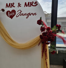Load image into Gallery viewer, Burgundy / dark red hanging flowers SMALL – easel, welcome sign, arch, floor - HIRE ONLY
