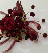Load image into Gallery viewer, Burgundy / dark red hanging flowers MEDIUM – arch, backdrop, arbour - HIRE ONLY
