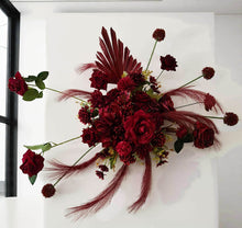 Load image into Gallery viewer, Burgundy / dark red hanging flowers MEDIUM – arch, backdrop, arbour - HIRE ONLY
