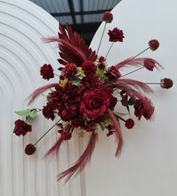 Load image into Gallery viewer, Burgundy / dark red hanging flowers MEDIUM – arch, backdrop, arbour - HIRE ONLY
