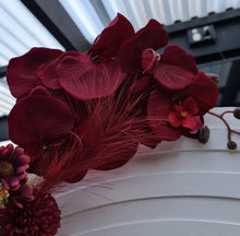 Load image into Gallery viewer, Burgundy / dark red hanging flowers LARGE – arch, backdrop, arbour - HIRE ONLY
