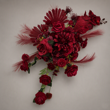Load image into Gallery viewer, Burgundy / dark red hanging flowers LARGE – arch, backdrop, arbour - HIRE ONLY
