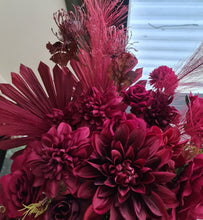 Load image into Gallery viewer, Burgundy / dark red hanging flowers LARGE – arch, backdrop, arbour - HIRE ONLY
