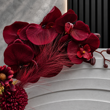 Load image into Gallery viewer, Burgundy / dark red hanging flowers LARGE – arch, backdrop, arbour - HIRE ONLY

