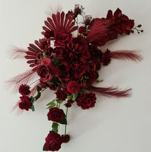 Load image into Gallery viewer, Burgundy / dark red hanging flowers LARGE – arch, backdrop, arbour - HIRE ONLY
