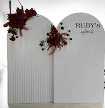 Load image into Gallery viewer, Burgundy, dark red package – 2 arches &amp; 2 flowers - HIRE ONLY
