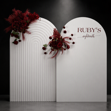 Load image into Gallery viewer, Burgundy, dark red package – 2 arches &amp; 2 flowers - HIRE ONLY
