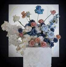 Load image into Gallery viewer, Blue, pink &amp; white floor / plinth / table flowers - HIRE ONLY
