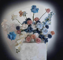 Load image into Gallery viewer, Blue, pink &amp; white floor / plinth / table flowers - HIRE ONLY
