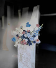 Load image into Gallery viewer, Blue, pink &amp; white floor / plinth / table flowers - HIRE ONLY
