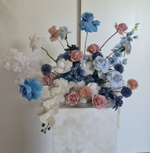 Load image into Gallery viewer, Blue, pink &amp; white floor / plinth / table flowers - HIRE ONLY
