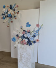 Load image into Gallery viewer, Blue, pink &amp; white floor / plinth / table flowers - HIRE ONLY
