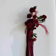 Load image into Gallery viewer, 2 x rectangular backdrop, 3 x burgundy flowers - HIRE ONLY

