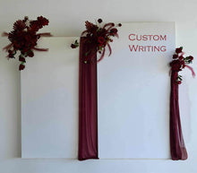 Load image into Gallery viewer, 2 x rectangular backdrop, 3 x burgundy flowers - HIRE ONLY
