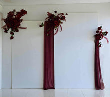 Load image into Gallery viewer, 2 x rectangular backdrop, 3 x burgundy flowers - HIRE ONLY
