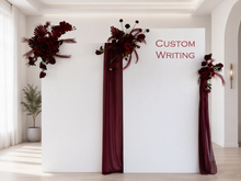 Load image into Gallery viewer, 2 x rectangular backdrop, 3 x burgundy flowers - HIRE ONLY
