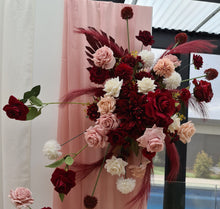 Load image into Gallery viewer, Burgundy, pink &amp; white hanging flowers MEDIUM – arch, backdrop, arbour - HIRE ONLY
