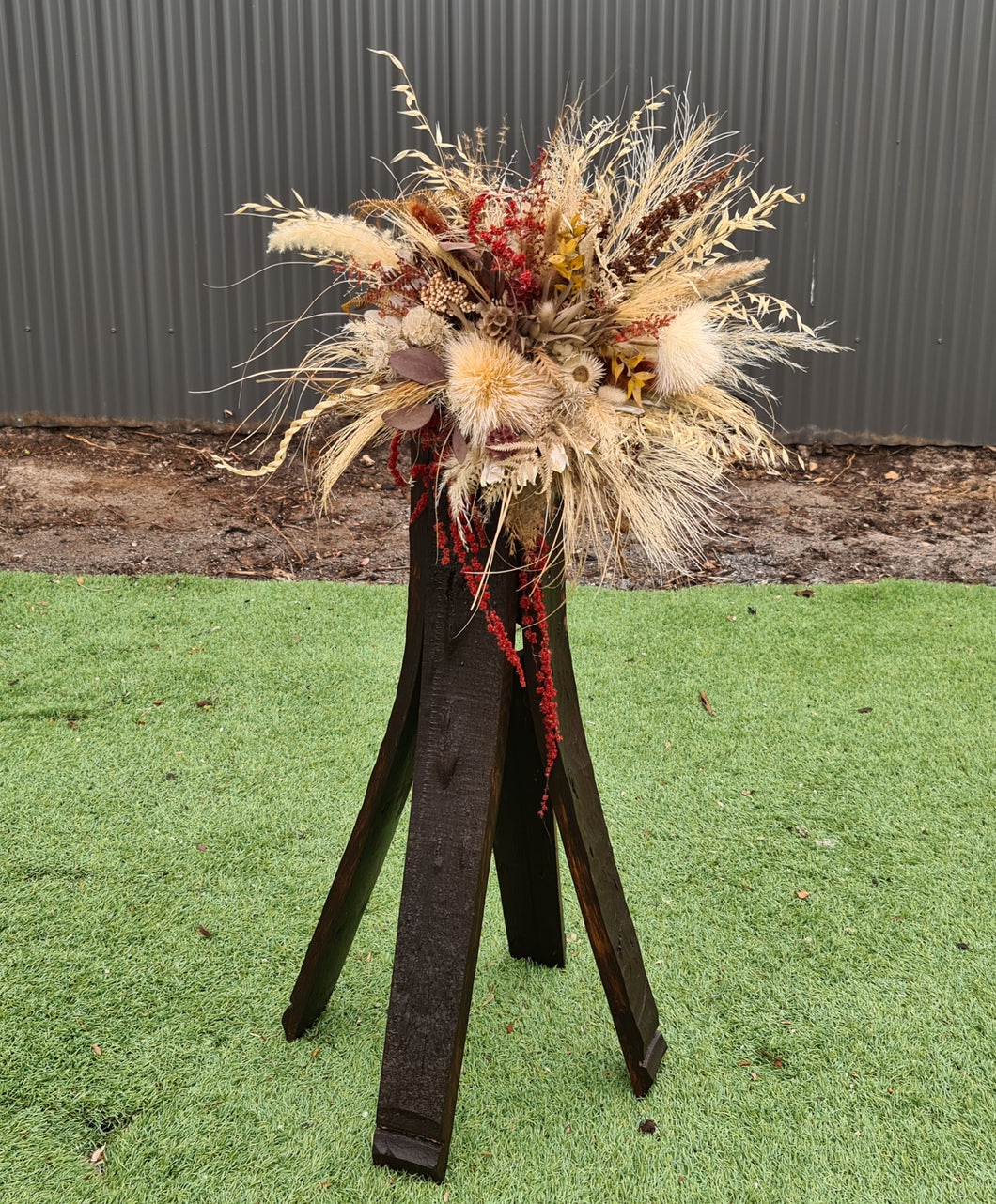 Rustic flower / mirror stand (no flowers/mirror) - 77cm tall - HIRE ONLY