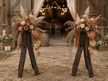 Load image into Gallery viewer, Rustic flower / mirror stand (no flowers/mirror) - 77cm tall - HIRE ONLY
