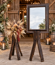 Load image into Gallery viewer, Rustic stand with mirror – welcome sign - HIRE ONLY
