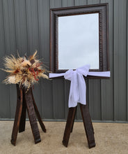 Load image into Gallery viewer, Rustic stand with mirror – welcome sign - HIRE ONLY
