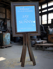 Load image into Gallery viewer, Rustic stand with mirror – welcome sign - HIRE ONLY
