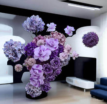 Load image into Gallery viewer, Purple / violet backdrop, arch, arbour flowers - HIRE ONLY
