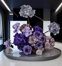 Load image into Gallery viewer, Purple / violet floor / plinth flowers - HIRE ONLY
