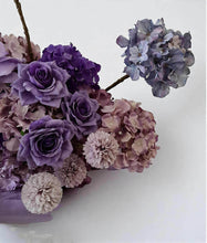 Load image into Gallery viewer, Purple / violet floor / plinth flowers - HIRE ONLY
