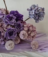 Load image into Gallery viewer, Purple / violet floor / plinth flowers - HIRE ONLY
