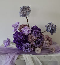 Load image into Gallery viewer, Purple / violet floor / plinth flowers - HIRE ONLY
