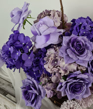 Load image into Gallery viewer, Purple / violet floor / plinth flowers - HIRE ONLY
