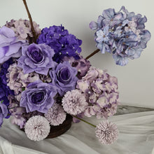 Load image into Gallery viewer, Purple / violet floor / plinth flowers - HIRE ONLY
