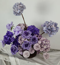 Load image into Gallery viewer, Purple / violet floor / plinth flowers - HIRE ONLY
