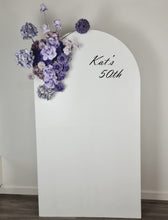 Load image into Gallery viewer, 1.8m foldable arch &amp; purple / violet flowers – Basic Package - HIRE ONLY
