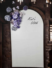 Load image into Gallery viewer, 1.8m foldable arch &amp; purple / violet flowers – Basic Package - HIRE ONLY
