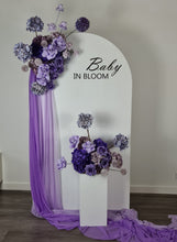 Load image into Gallery viewer, 1.8m foldable arch &amp;&nbsp; 2 x purple / violet flowers – Advanced Package - HIRE ONLY
