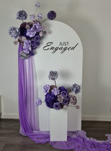 Load image into Gallery viewer, 1.8m foldable arch &amp;&nbsp; 2 x purple / violet flowers – Advanced Package - HIRE ONLY
