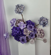 Load image into Gallery viewer, 1.8m foldable arch &amp;&nbsp; 2 x purple / violet flowers – Advanced Package - HIRE ONLY
